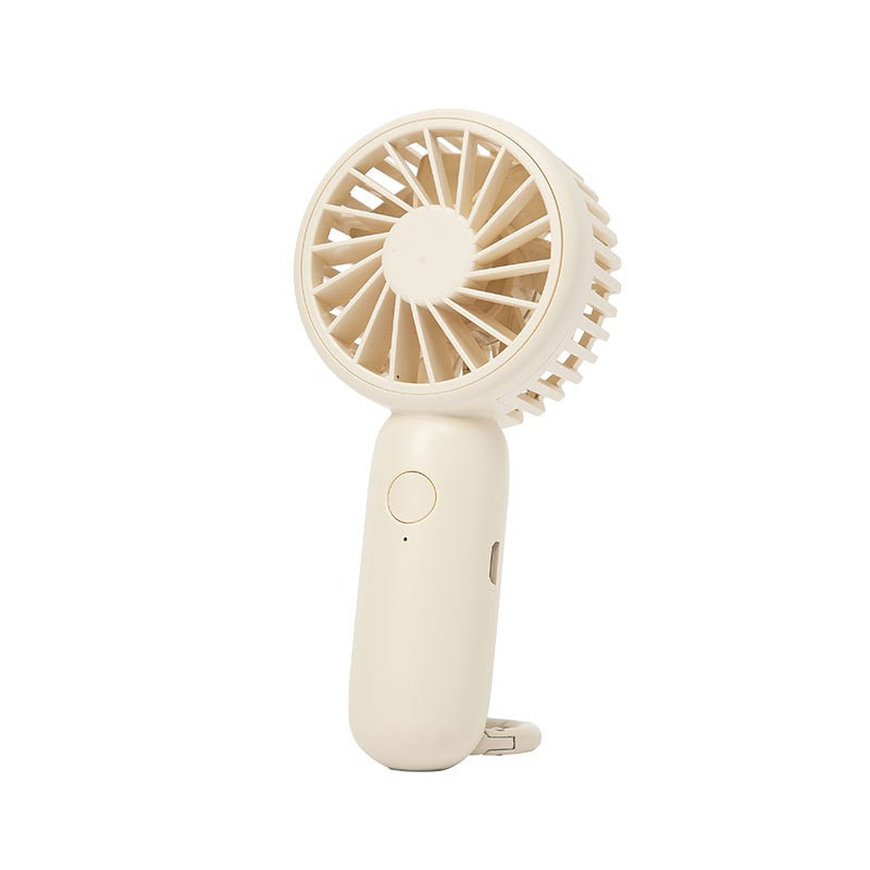 1 Quạt Điện Mini Cầm Tay Màu Trắng Sữa Phong Cách Hàn Quốc Dễ Thương Kèm Móc Treo Tiện Dụng