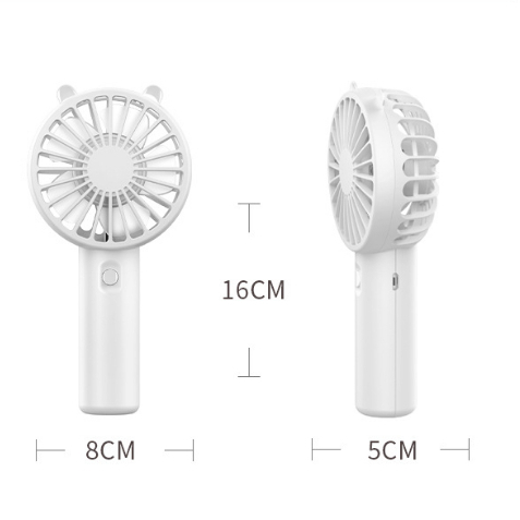 1 Quạt Điện Mini Cầm Tay Màu Trắng Sữa Phong Cách Hàn Quốc Dễ Thương Kèm Móc Treo Tiện Dụng