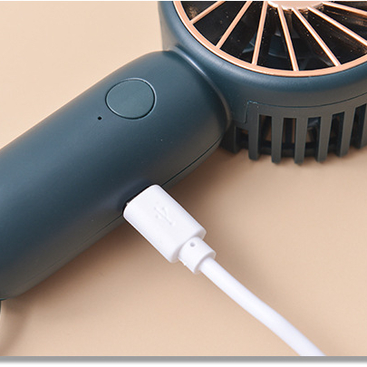 1 Quạt Điện Mini Cầm Tay Màu Trắng Sữa Phong Cách Hàn Quốc Dễ Thương Kèm Móc Treo Tiện Dụng