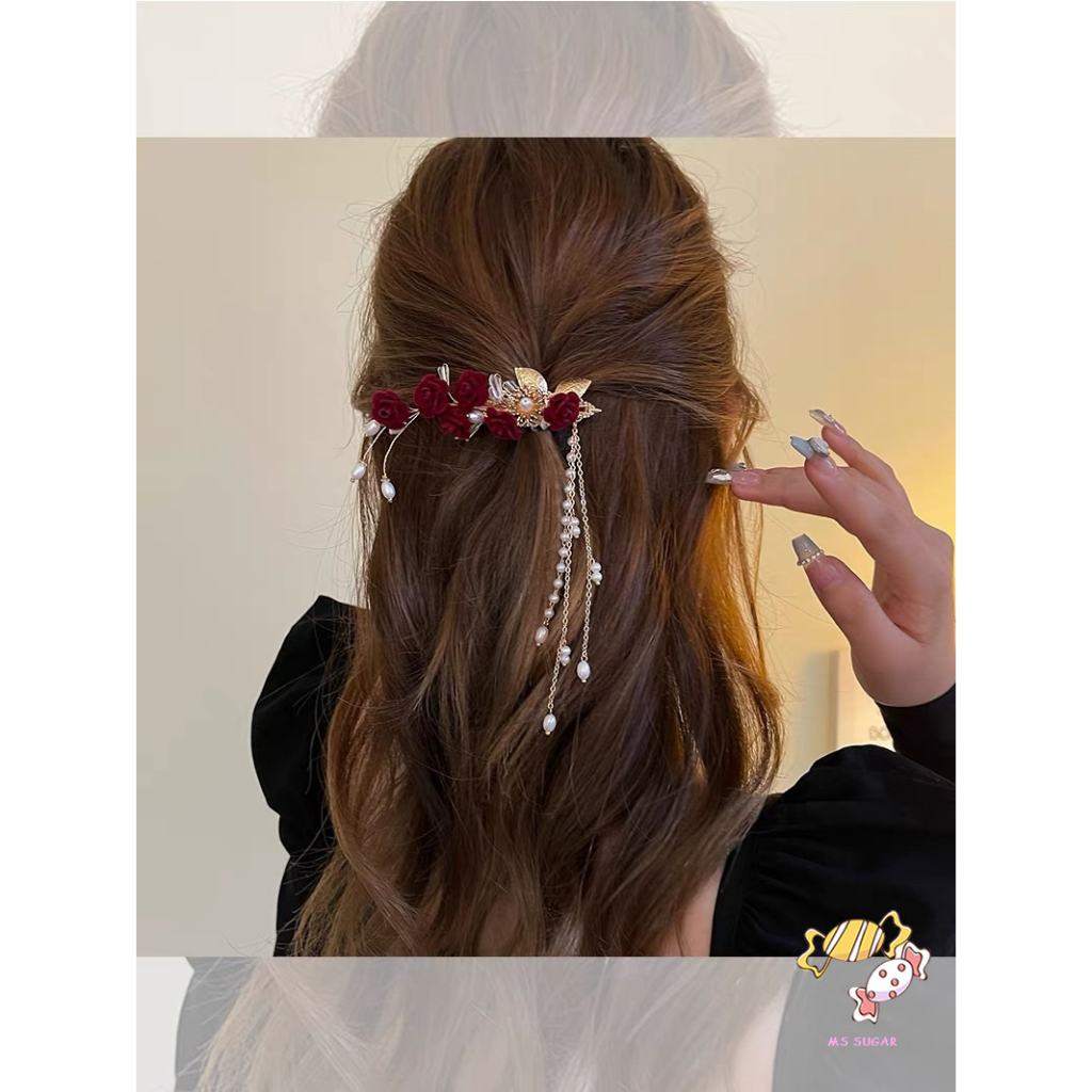 YADORNOS Ghim Cài Tóc Hình Hoa Hồng Ngọt Ngào Kèm Hóa Đơn Dành Cho Phù Dâu / Sườn Xám