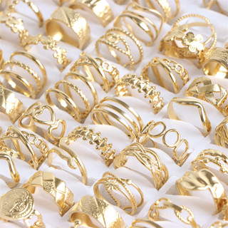  Set 20 Nhẫn Thép Không Gỉ Mạ Vàng   Bạc Thời Trang Dành Cho Cả Nam Và Nữ 