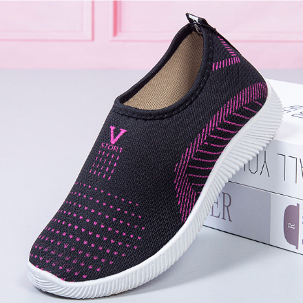 Giày Slip On Đế Bằng Phối Lưới Thoáng Khí Thời Trang Công Sở Dành Cho Nữ