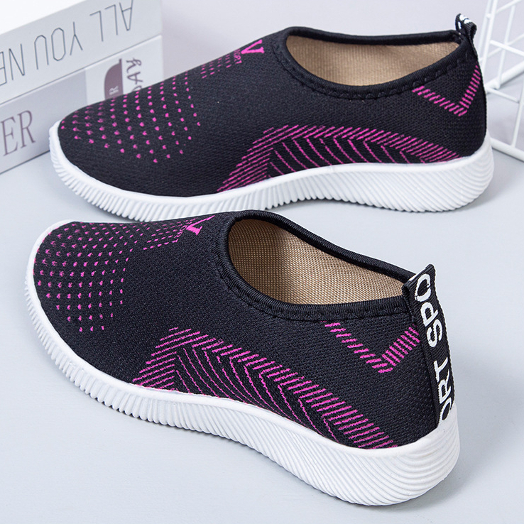 Giày Slip On Đế Bằng Phối Lưới Thoáng Khí Thời Trang Công Sở Dành Cho Nữ