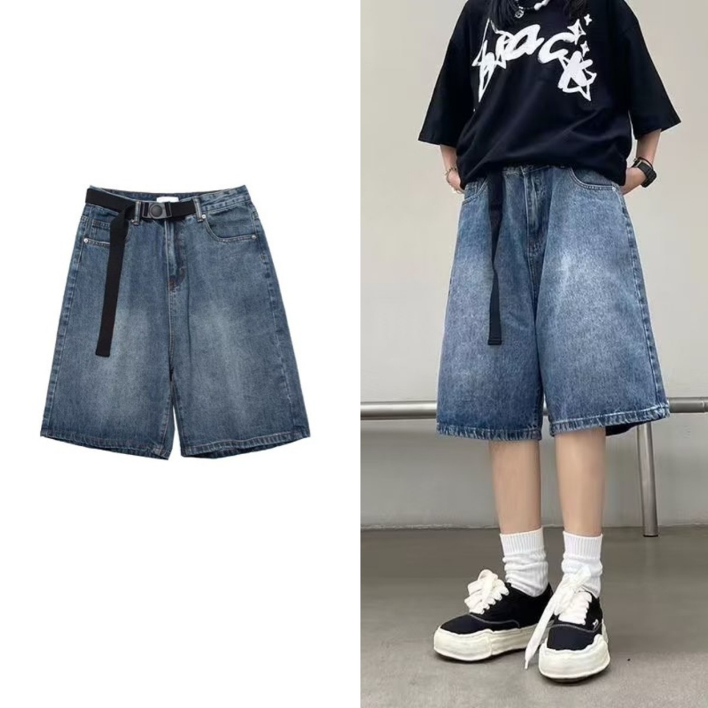 Quần Short denim Nam Thời Trang Hàn Quốc Mới quần short jean nam trẻ tuổi quần short chất đũi cao cấp quần short jean nam