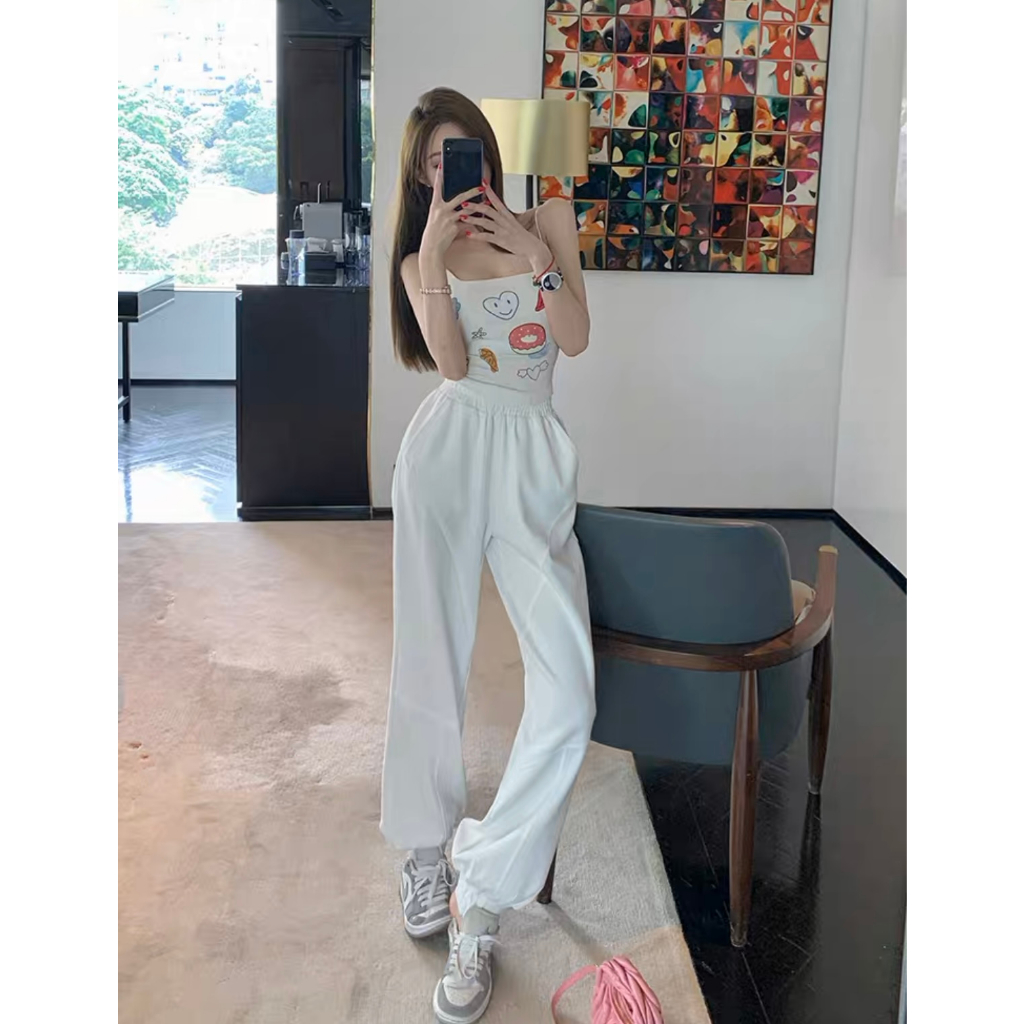 Áo Hai Dây Dáng Ôm In Họa Tiết Vui Nhộn Thời Trang Quyến Rũ Cho Nữ