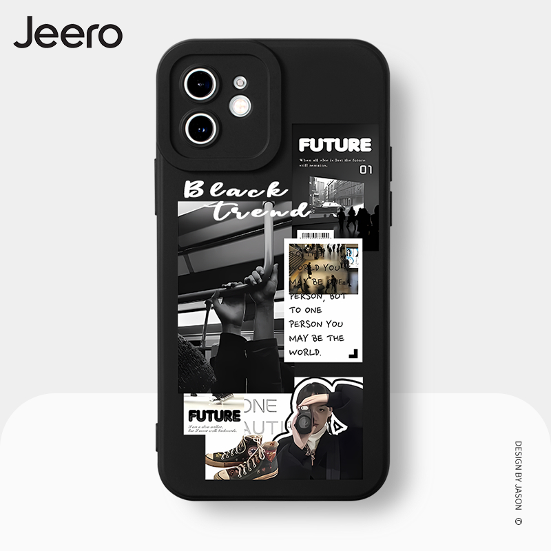 Ốp lưng JEERO đen độc lạ ngộ nghĩnh dễ thương đẹp mềm Cho iPhone 15 14 13 12 11 Pro Max SE 2020 X XR XS 8 7 ip 6S 6 Plus kute HFE2570