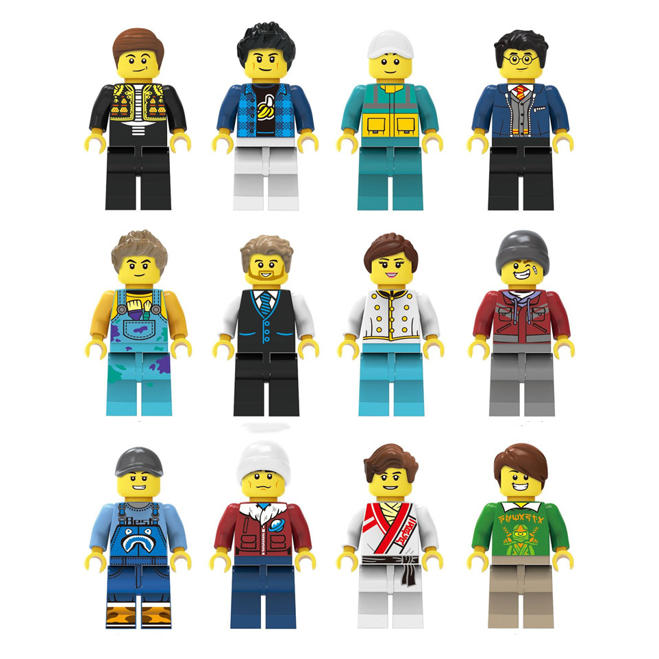 Set 12 Mô Hình Đồ Chơi Xếp Hình Thành Phố Zombie Cho Bé