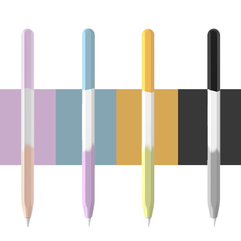 Ốp Máy Tính Bảng Silicon Chống Trượt Màu Cầu Vồng Tương Phản Cho iPad Apple Pencil Gen 2 1 2nd 1st
