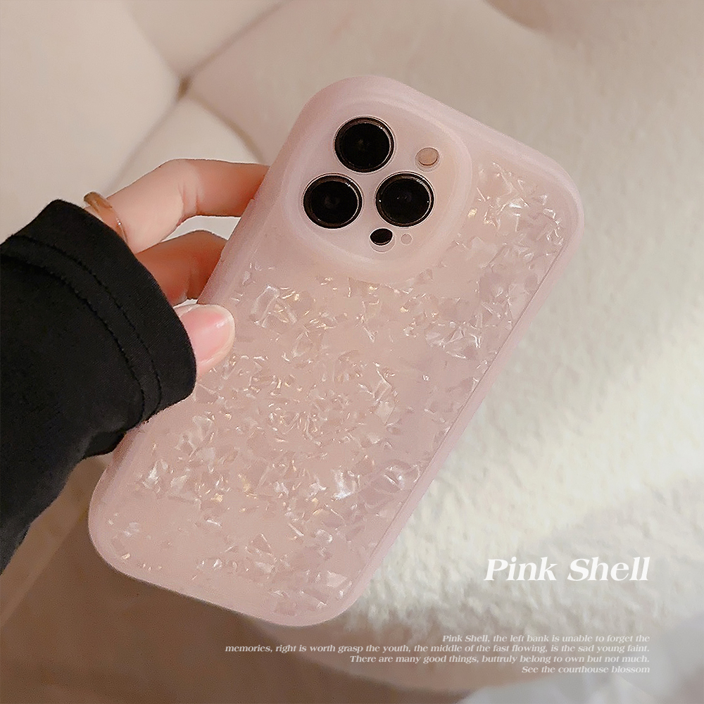 Ốp Điện Thoại Màu Hồng Lấp Lánh Chống Sốc Cho iPhone 14 / 13 / 12 / 11 / XS / 8P / 7