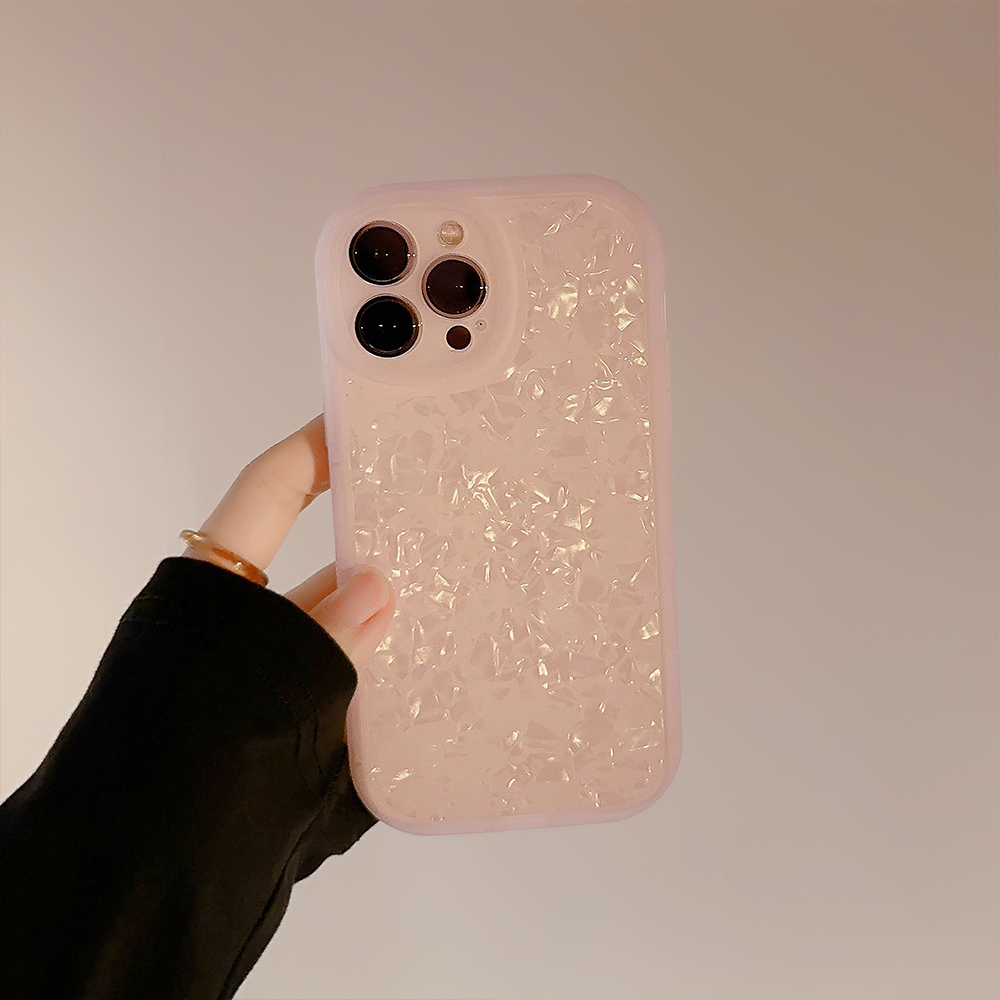 Ốp Điện Thoại Màu Hồng Lấp Lánh Chống Sốc Cho iPhone 14 / 13 / 12 / 11 / XS / 8P / 7