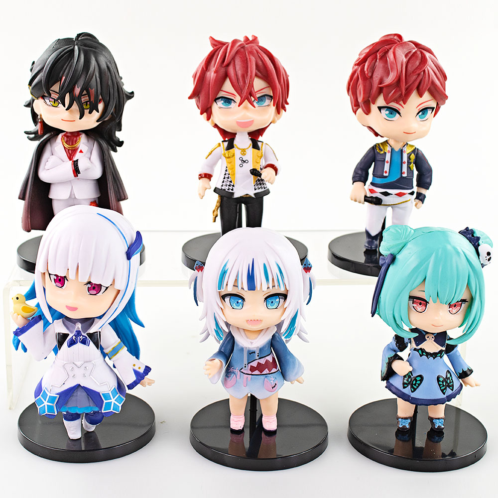 Set 6 Mô Hình Nhân Vật Phim Hoạt Hình The Gawr Gura 10cm