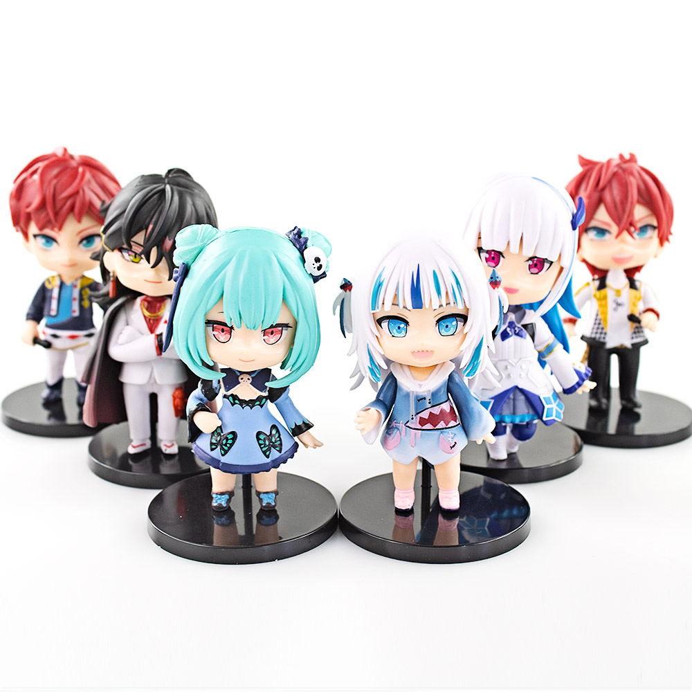 Set 6 Mô Hình Nhân Vật Phim Hoạt Hình The Gawr Gura 10cm