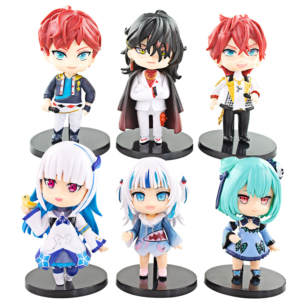 Set 6 Mô Hình Nhân Vật Phim Hoạt Hình The Gawr Gura 10cm