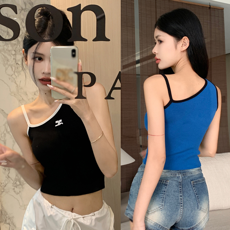 Áo Croptop Dệt Kim Trễ Vai Hoạ Tiết Thêu Cho Phái Nữ