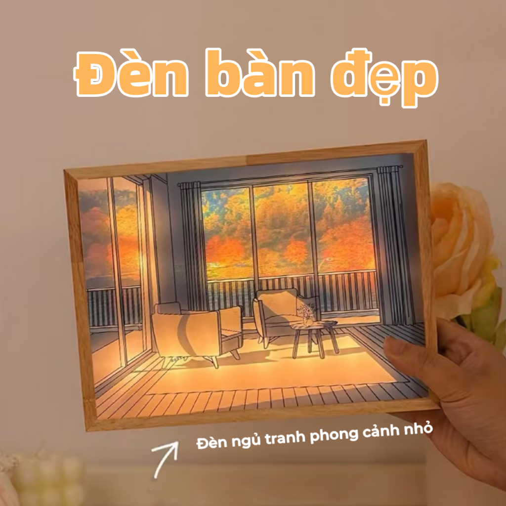 Đèn Ngủ Để Bàn Trang Trí Kiểu Tranh Vẽ Sáng Tạo Lãng Mạn