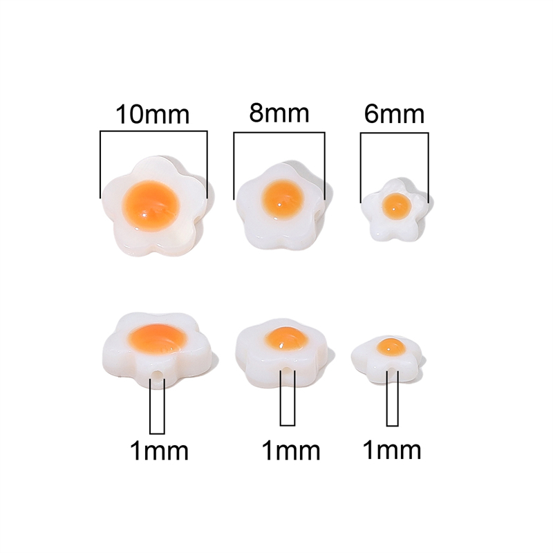 Set 5 Bông Hoa Vỏ Sò Tự Nhiên Một Mặt 6 / 8 / 10mm Làm Đồ Thủ Công Sáng Tạo DIY