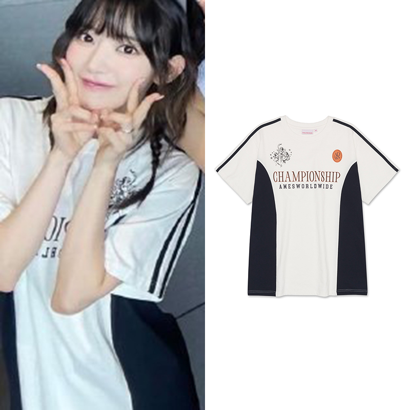 Áo Thun Tay Ngắn Cổ Tròn In Chữ IZONE Miyawaki Sakura