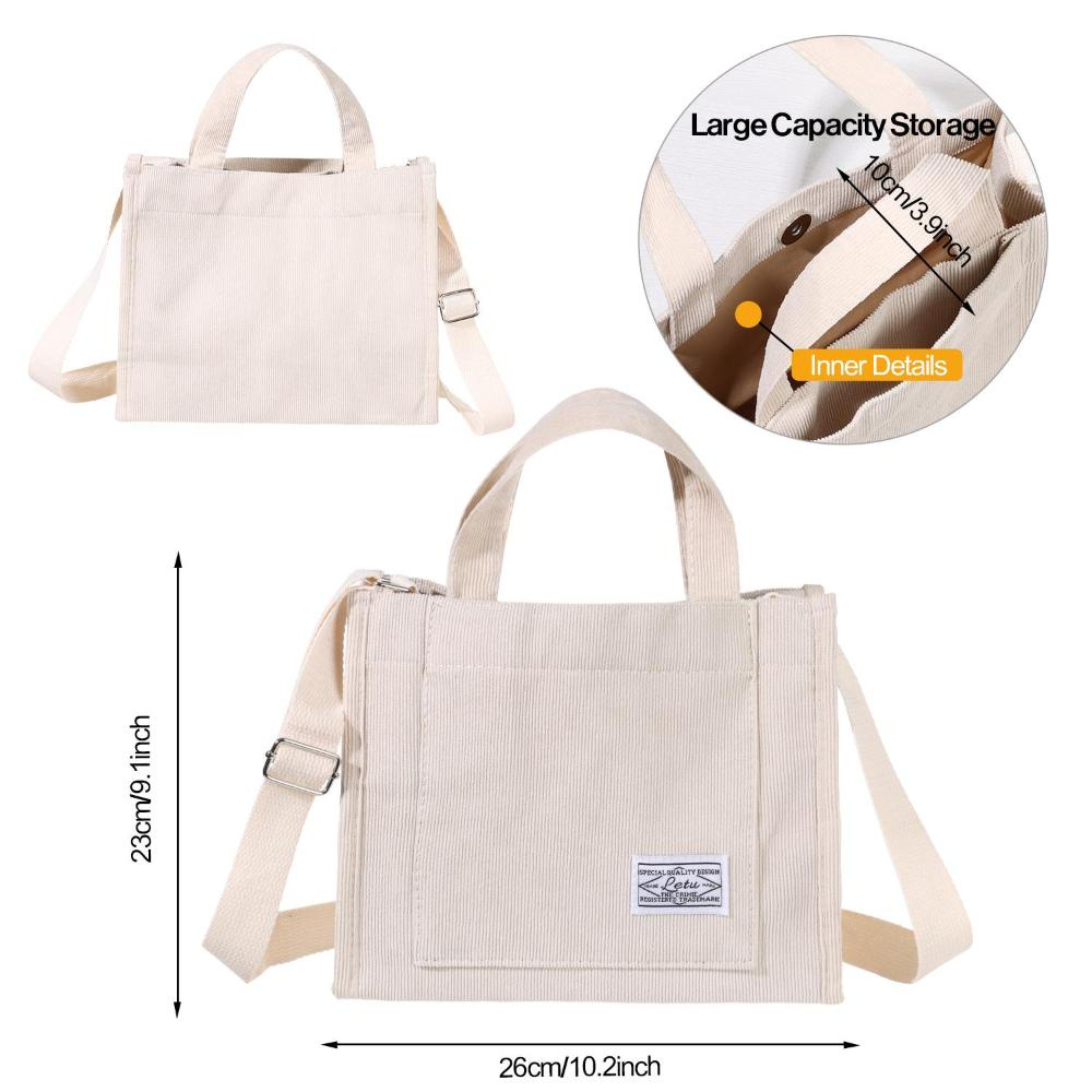 Just STAR Túi Đeo Chéo Vai Bằng Vải Nhung Kẻ Màu Trơn Phong Cách Hàn Quốc Đơn Giản Dành Cho Nữ