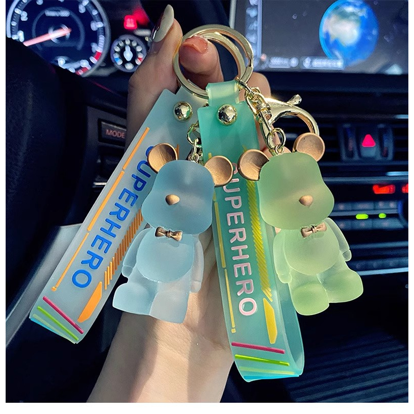 Móc khoá gấu Bear Brick treo balo cute dễ thương phong cách Hàn Quốc,móc khoá xe máy,ô tô tiện lợi