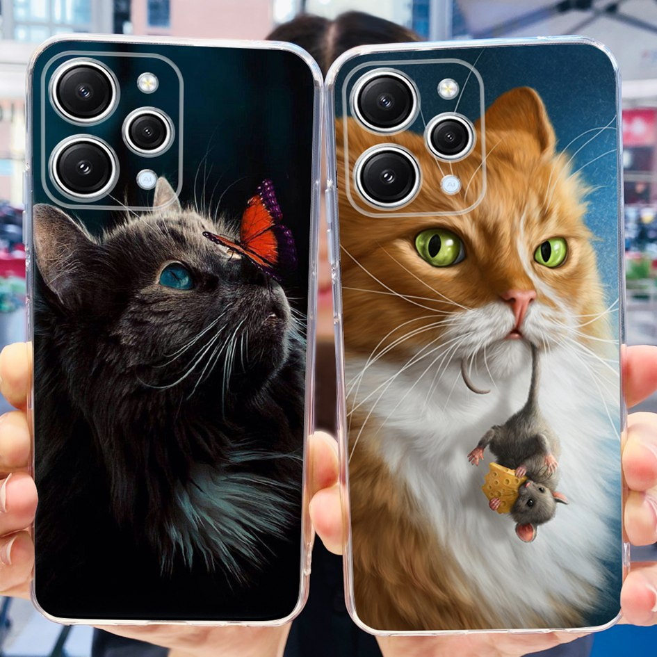 Ốp Điện Thoại Silicone Mềm In Hình Mèo Hoạt Hình Dễ Thương Cho Xiaomi Redmi 12 Redmi 12