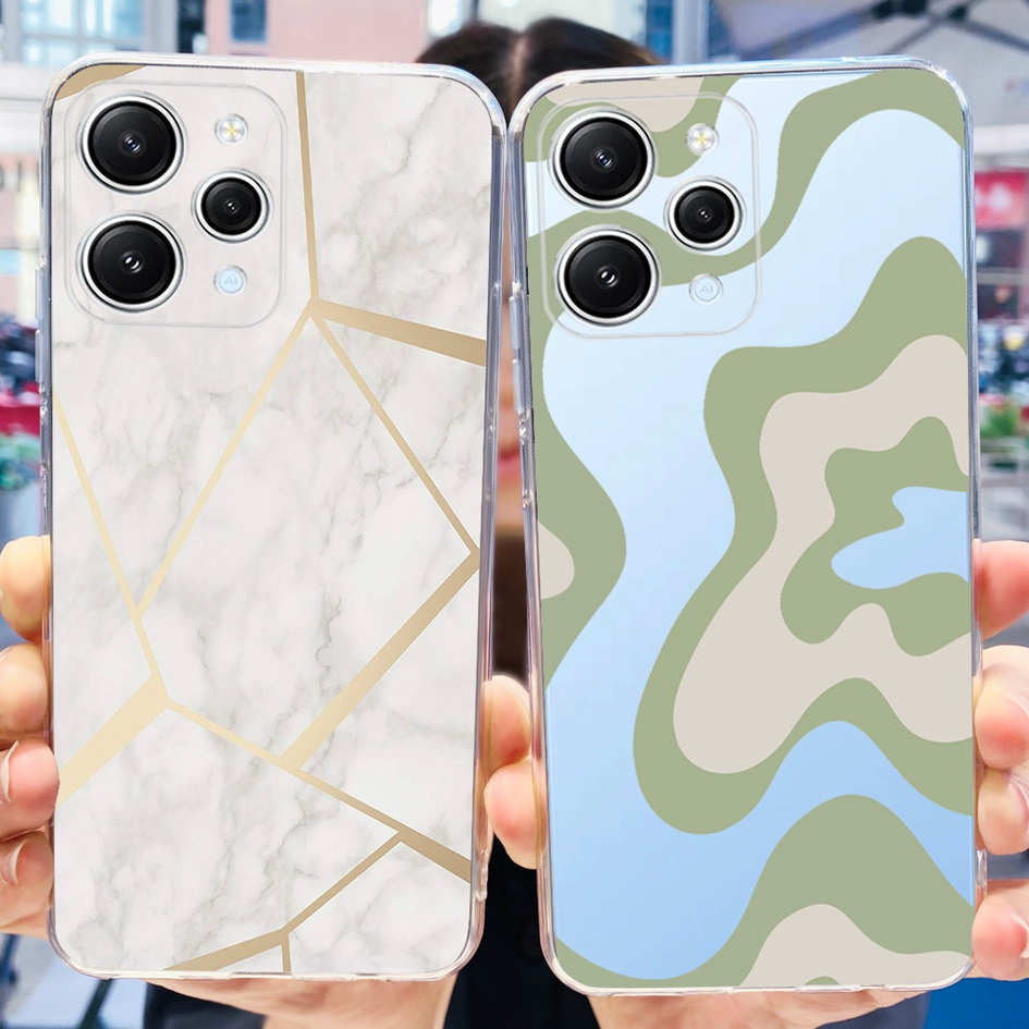 Ốp Điện Thoại Silicone Mềm In Hình Mèo Hoạt Hình Dễ Thương Cho Xiaomi Redmi 12 Redmi 12