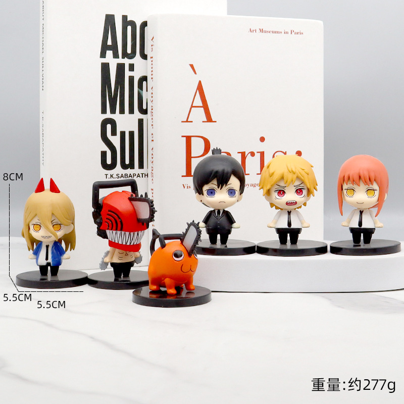 Set 4 / 5 / 6 Mô Hình Nhân Vật Phim Hoạt Hình Chainsaw Man Denji Power Bằng PVC 8 Kiểu