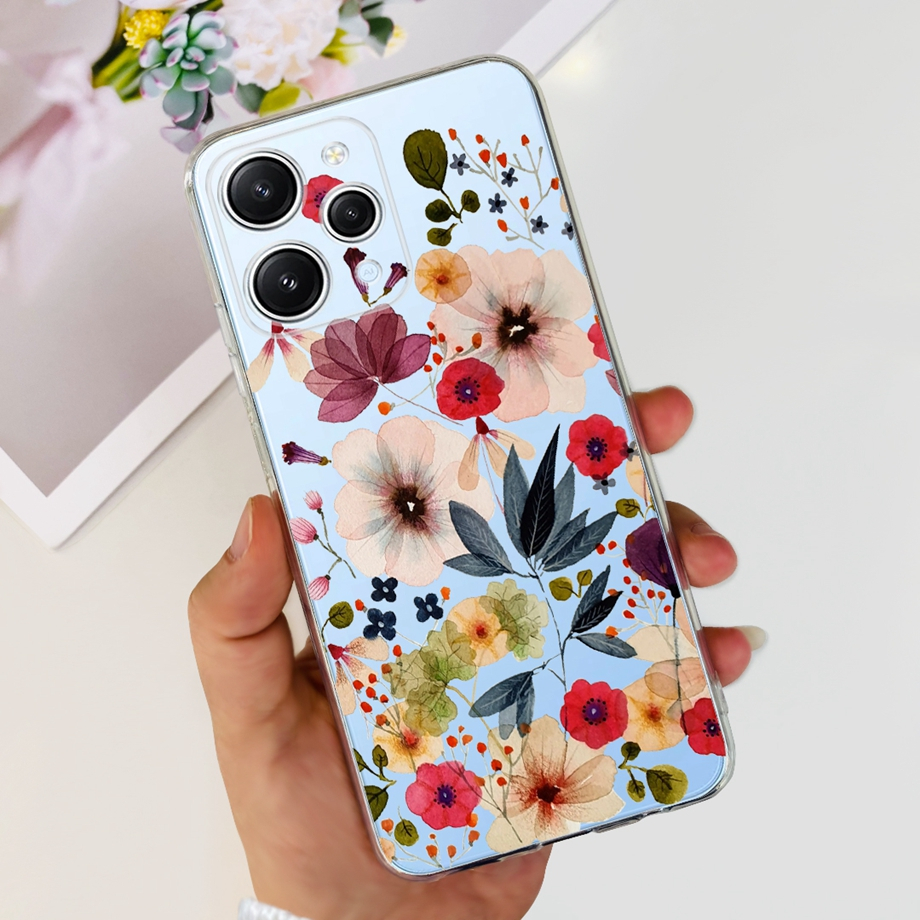 Ốp Điện Thoại In Hình Tháp Eiffel Và Hoa Cho Xiaomi Redmi12 2023 Redmi 12 6.79 ''