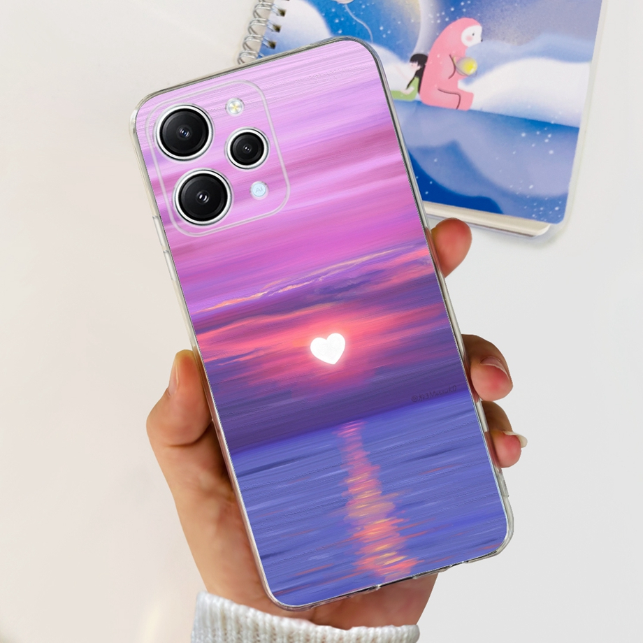 Ốp Điện Thoại In Hình Tháp Eiffel Và Hoa Cho Xiaomi Redmi12 2023 Redmi 12 6.79 ''