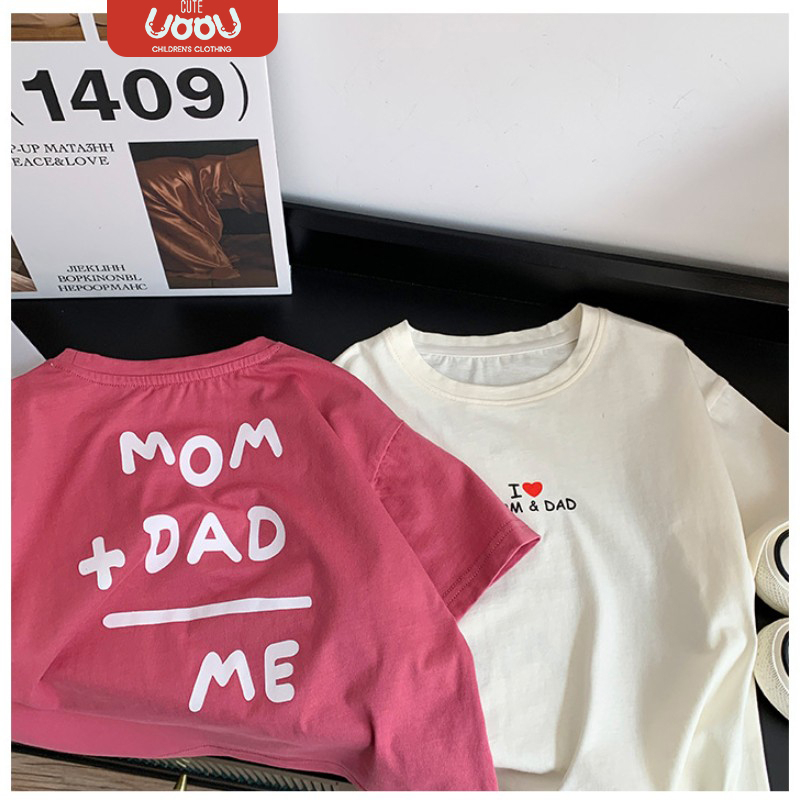 Sun baby Áo Thun Tay Ngắn In Chữ Dễ Thương Phong Cách Hàn Quốc Thời Trang Mùa Hè Cho Bé Trai