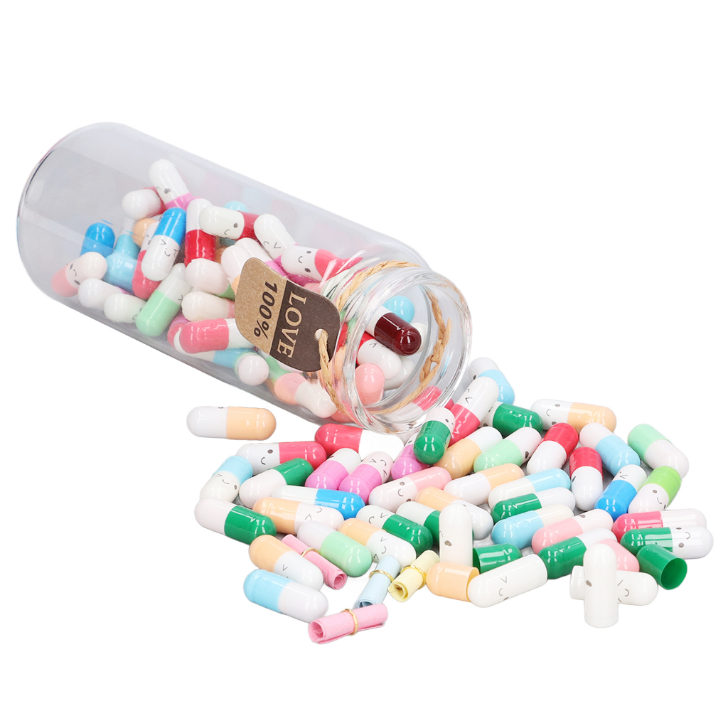 Đầu thư tình yêu Capsule Capsule 100 Capsule Letterhead trong lọ thủy tinh