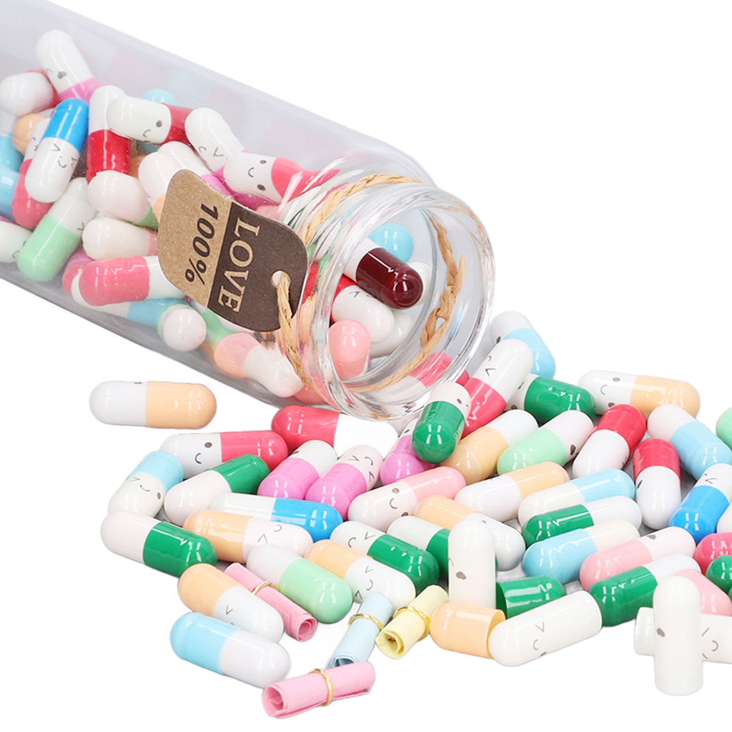 Đầu thư tình yêu Capsule Capsule 100 Capsule Letterhead trong lọ thủy tinh