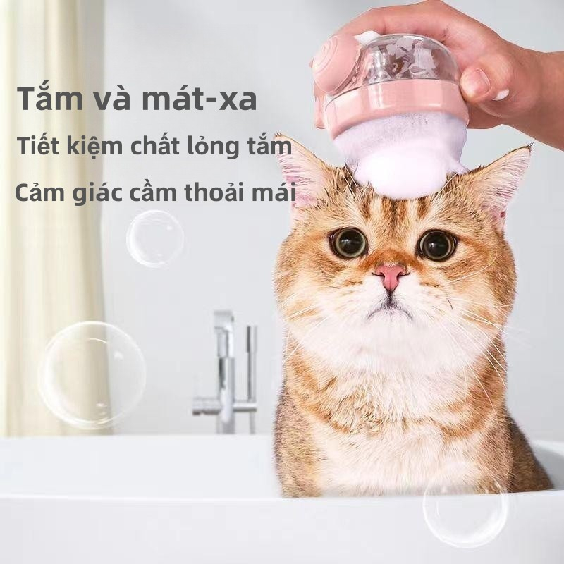 Bàn chải tắm massage bằng silicone đa năng cho thú cưng DORRIKEY (loại bán cầu) LI0572