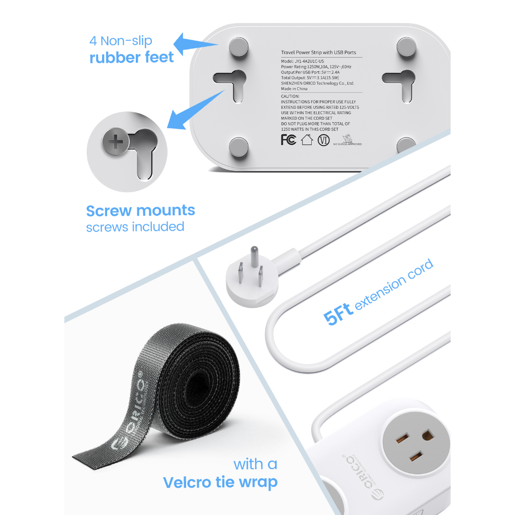 Cuộn Dây Nối Dài 455 Độ Chuyên Dụng Cho Ổ Cắm orico° Phích Cắm Phẳng Mỏng Với Cổng Sạc usb Thông Minh Đa Năng Bảo Vệ An Toàn Cho Nhà Ở / Văn Phòng (jy1)