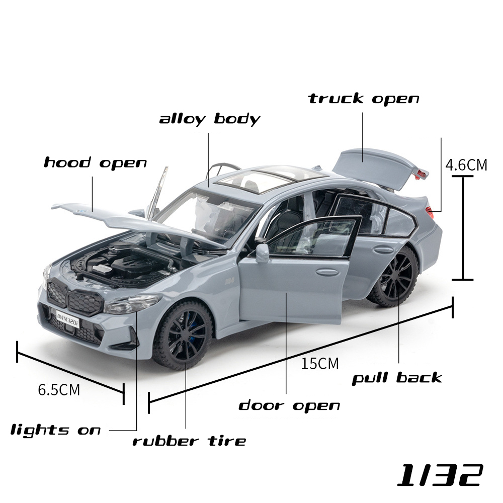 Mô Hình Xe Hơi BMW 320i Bằng Hợp Kim Tỉ Lệ 1: 32 Có Đèn Và Nhạc Cho Bé Trai