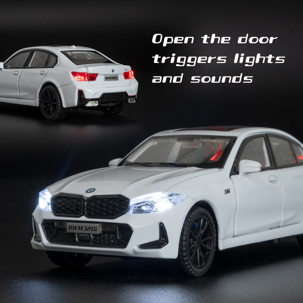 Mô Hình Xe Hơi BMW 320i Bằng Hợp Kim Tỉ Lệ 1: 32 Có Đèn Và Nhạc Cho Bé Trai