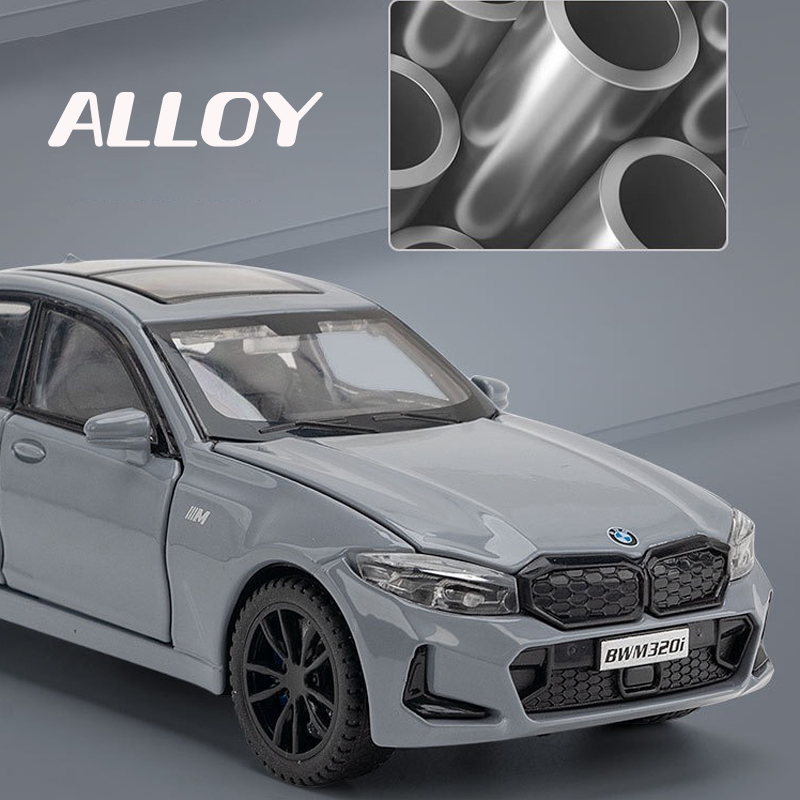 Mô Hình Xe Hơi BMW 320i Bằng Hợp Kim Tỉ Lệ 1: 32 Có Đèn Và Nhạc Cho Bé Trai
