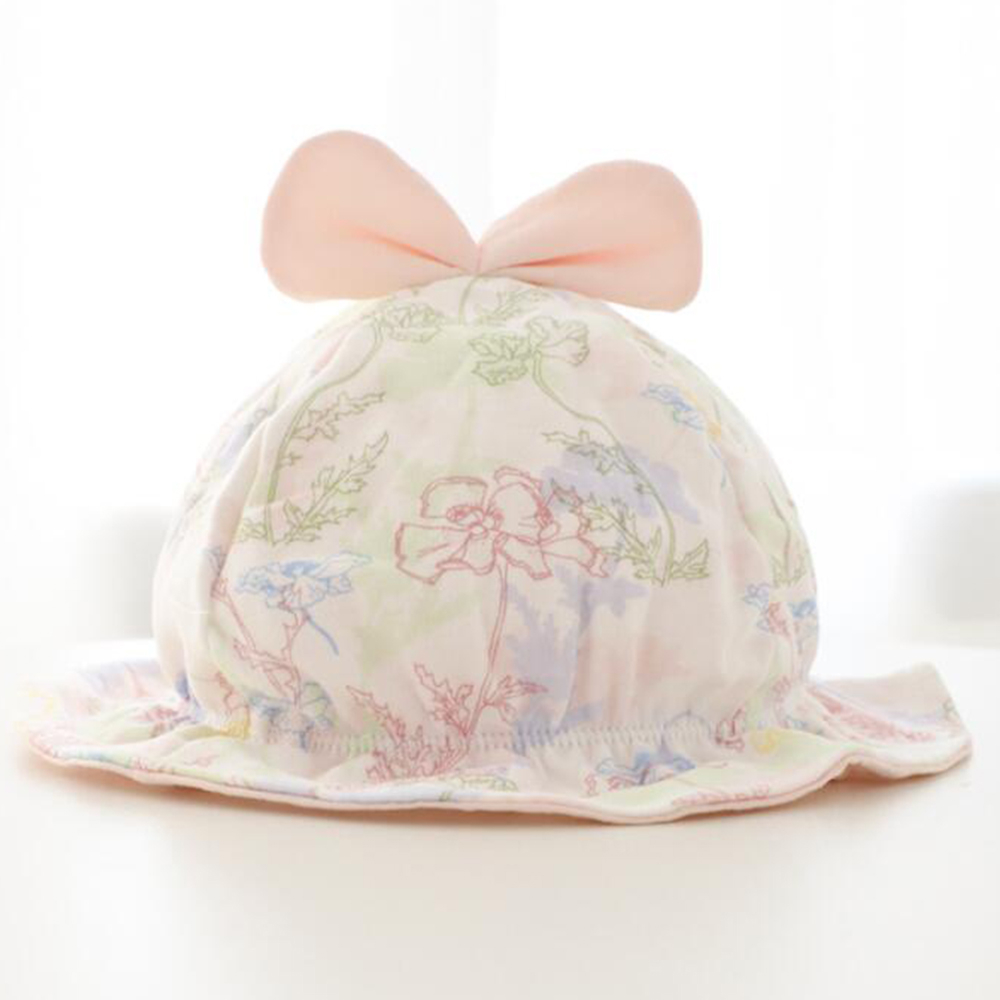 Mũ Cotton In Hoa Dễ Thương Cho Bé Gái 0-3 Tháng Tuổi
