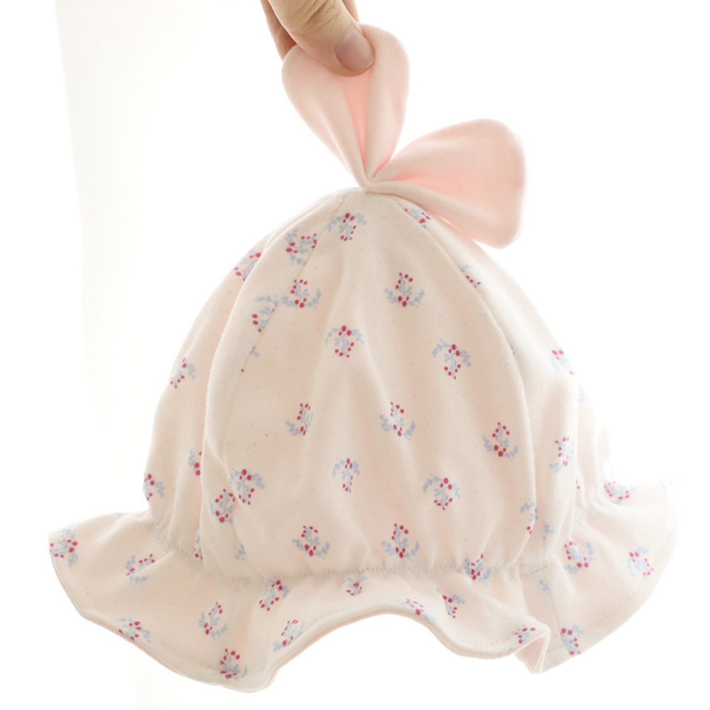 Mũ Cotton In Hoa Dễ Thương Cho Bé Gái 0-3 Tháng Tuổi