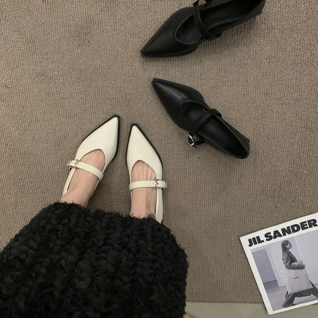 Giày Mary Jane Gót Dày Phong Cách Thời Trang Pháp Dành Cho Nữ