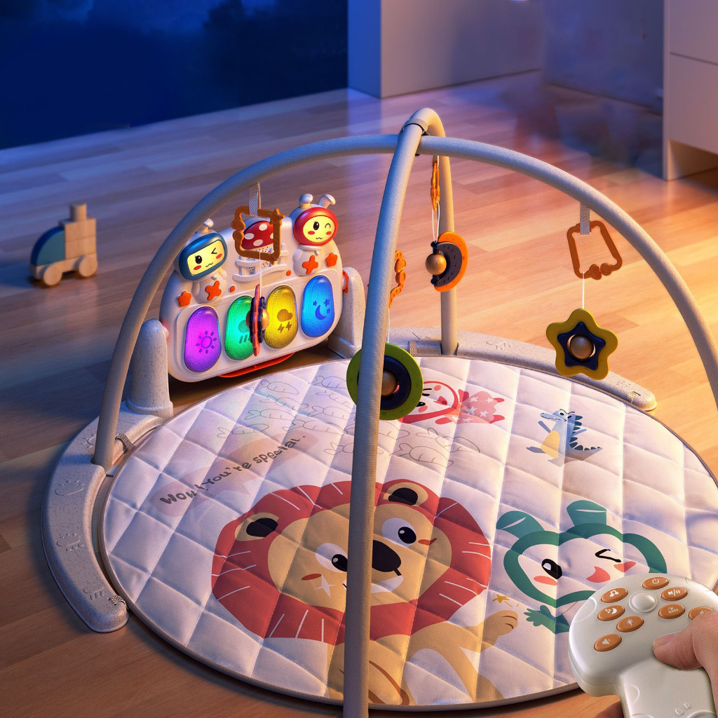 Babyfair. Bé Tập Gym Thảm Chơi Bluetooth Đa Năng Giáo Dục Sớm Kick Piano Cho Hoạt Động Âm Nhạc Kèm Điều Khiển Từ Xa