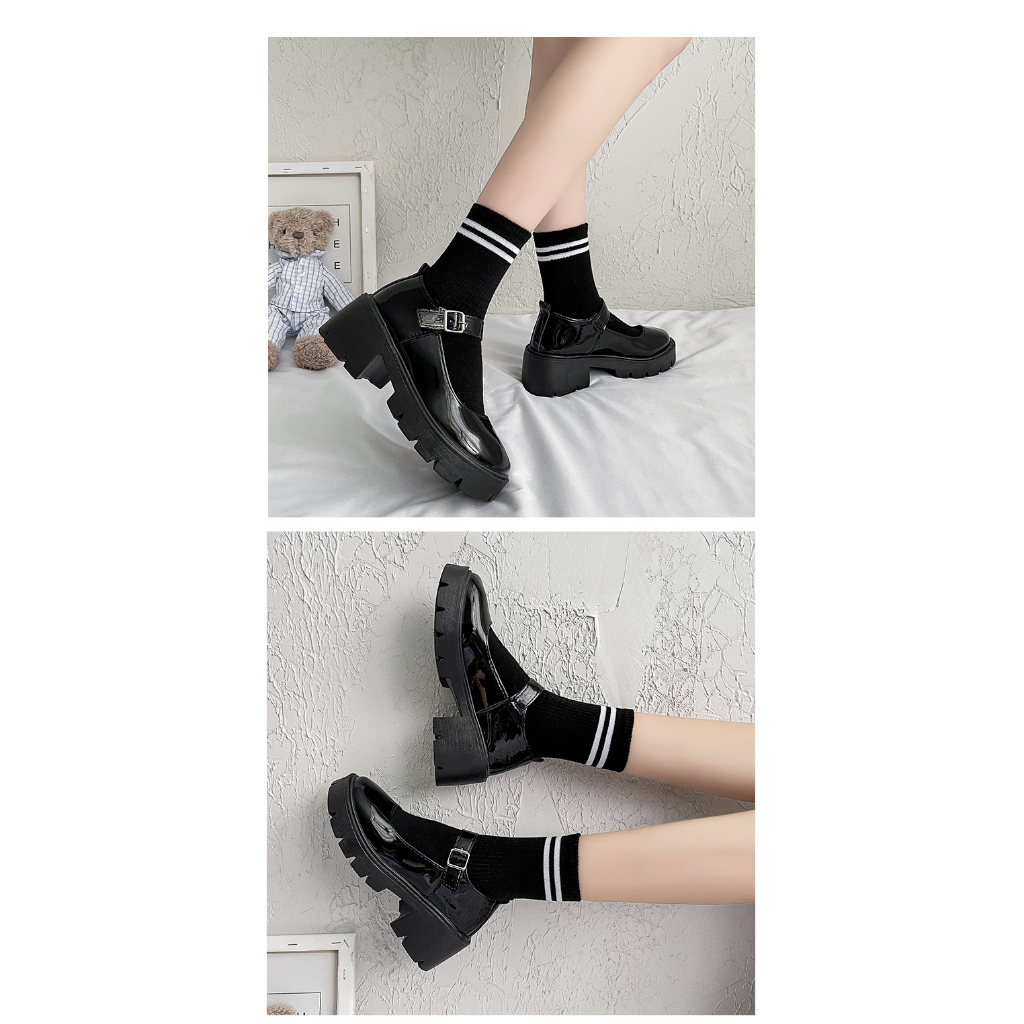 Giày Da Mũi Tròn Đế Dày Phong Cách Anh Quốc Thời Trang Mùa Hè 2023