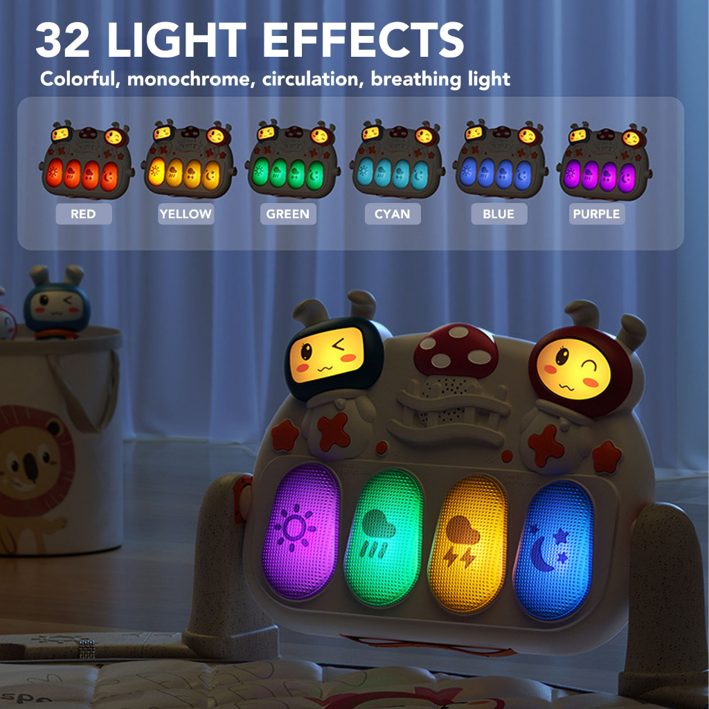 Babyfair. Bé Tập Gym Thảm Chơi Bluetooth Đa Năng Giáo Dục Sớm Kick Piano Cho Hoạt Động Âm Nhạc Kèm Điều Khiển Từ Xa