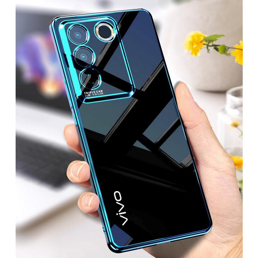 Ôp Điện Thoại Silicon Dẻo Tráng Gương Trong Suốt Sang Trọng Chống Sốc Cho vivo v29 v27 v27e v25 v25e v23 pro 4g 5g Vỏ