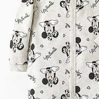 Bộ Áo Liền Quần Cotton Tay Dài In Hoạt Hình Disney Dành Cho Bé Sơ Sinh