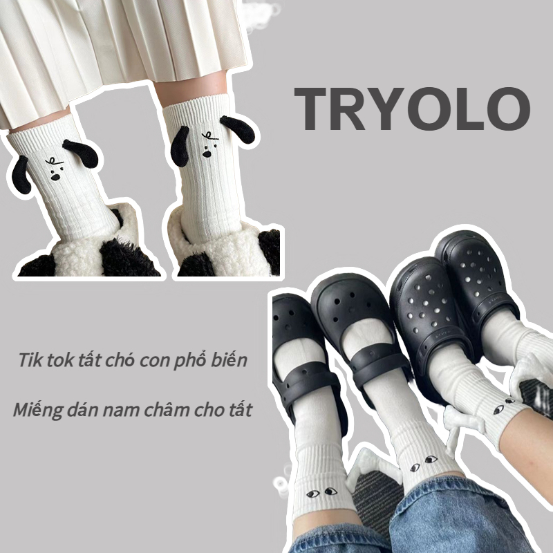 Tiktok Vớ Cổ Vừa Hút Nam Châm Siêu Nóng Hình Búp Bê Ba Chiều Màu Trắng Đen Cá Tính Cho Nam Và Nữ