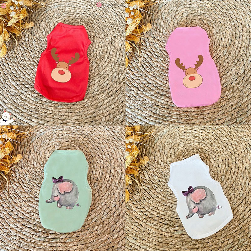 Áo Thun Mùa Hè Thoáng Khí Tay Cộc Có Dây Đeo Teddy Bichon Pomeranian Cho Chó Poodle Schnauzer Nhỏ Màu Sắc Ngẫu Nhiên