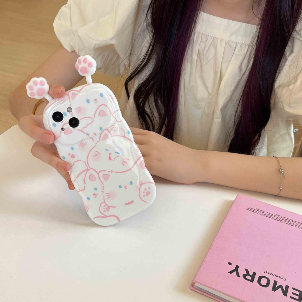 Ốp Điện Thoại In Hình Mèo Hoạt Hình Dễ Thương Cho IPhone14Pro Max 11 Pro Max XR XS X 12 13Pro