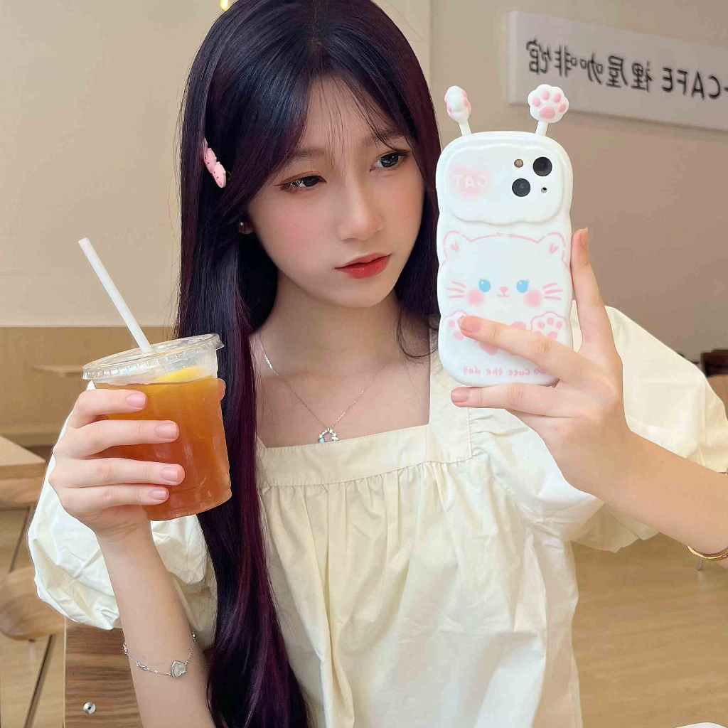 Ốp Điện Thoại In Hình Mèo Hoạt Hình Dễ Thương Cho IPhone14Pro Max 11 Pro Max XR XS X 12 13Pro