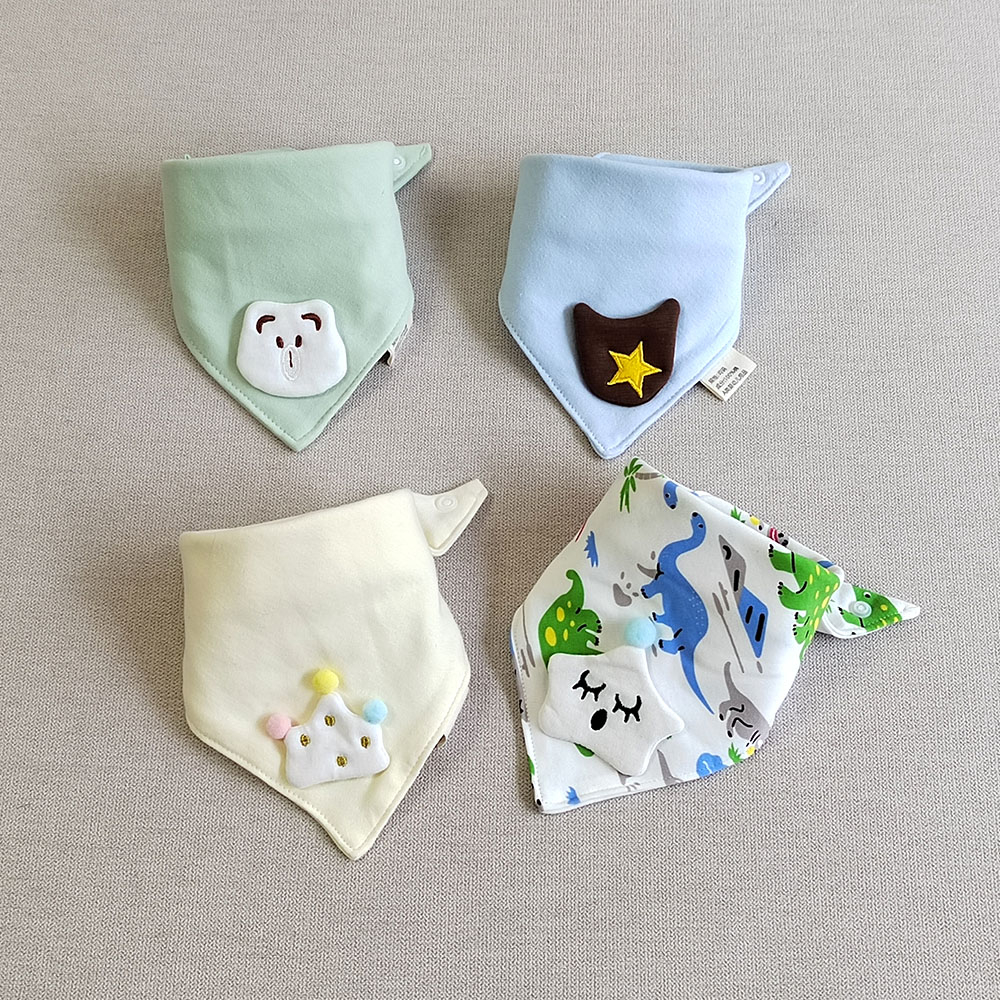 Set 4 Yếm Ăn Cotton Xinh Xắn Dành Cho Bé