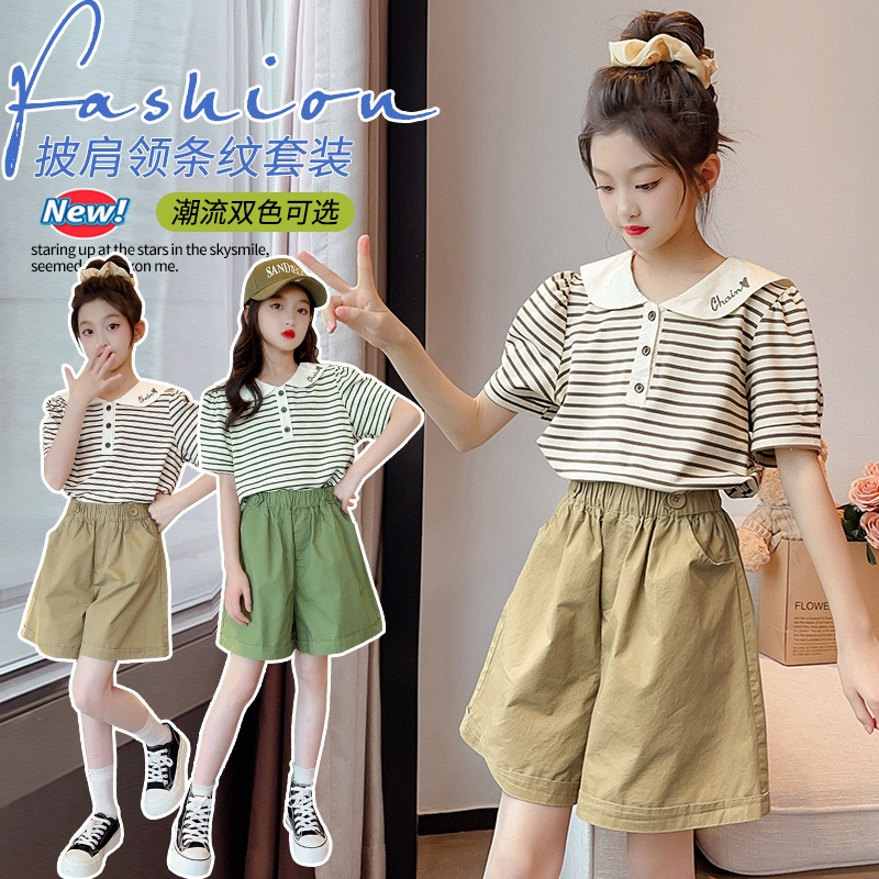 Bộ Quần Áo Phong Cách Hàn Quốc Xinh Xắn Cho Bé Gái 3-14 Tuổi